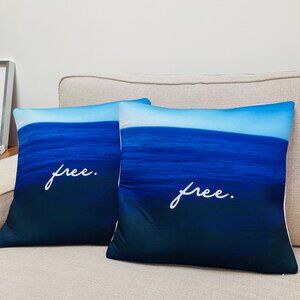 2x Beachy Throw Pillow Cases